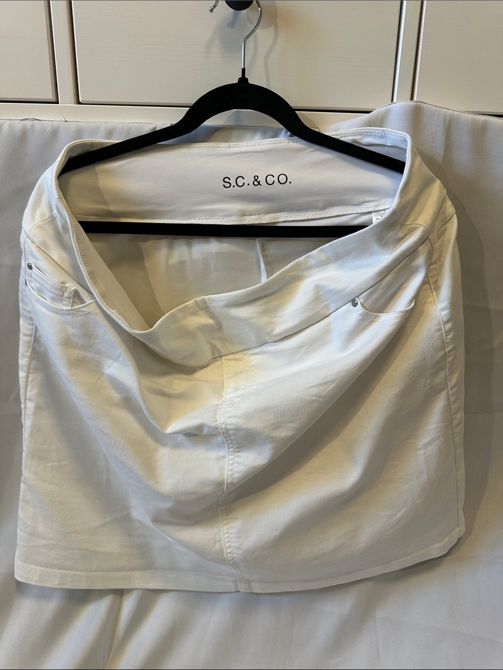S.C. & Co. Women's White Jeans Skort
